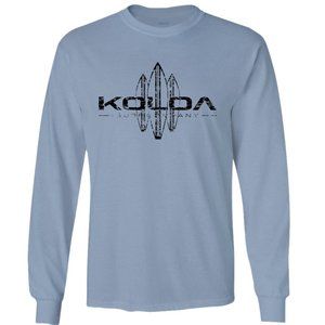 Koloa Surf Vintage Surfboard Long Sleeve T-Shirt Light Blue W/ Black Logo
